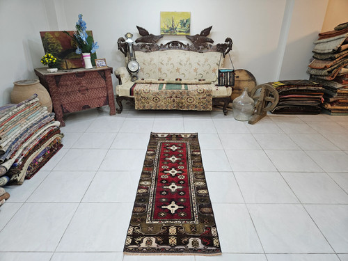 Red bohemian wool - red,